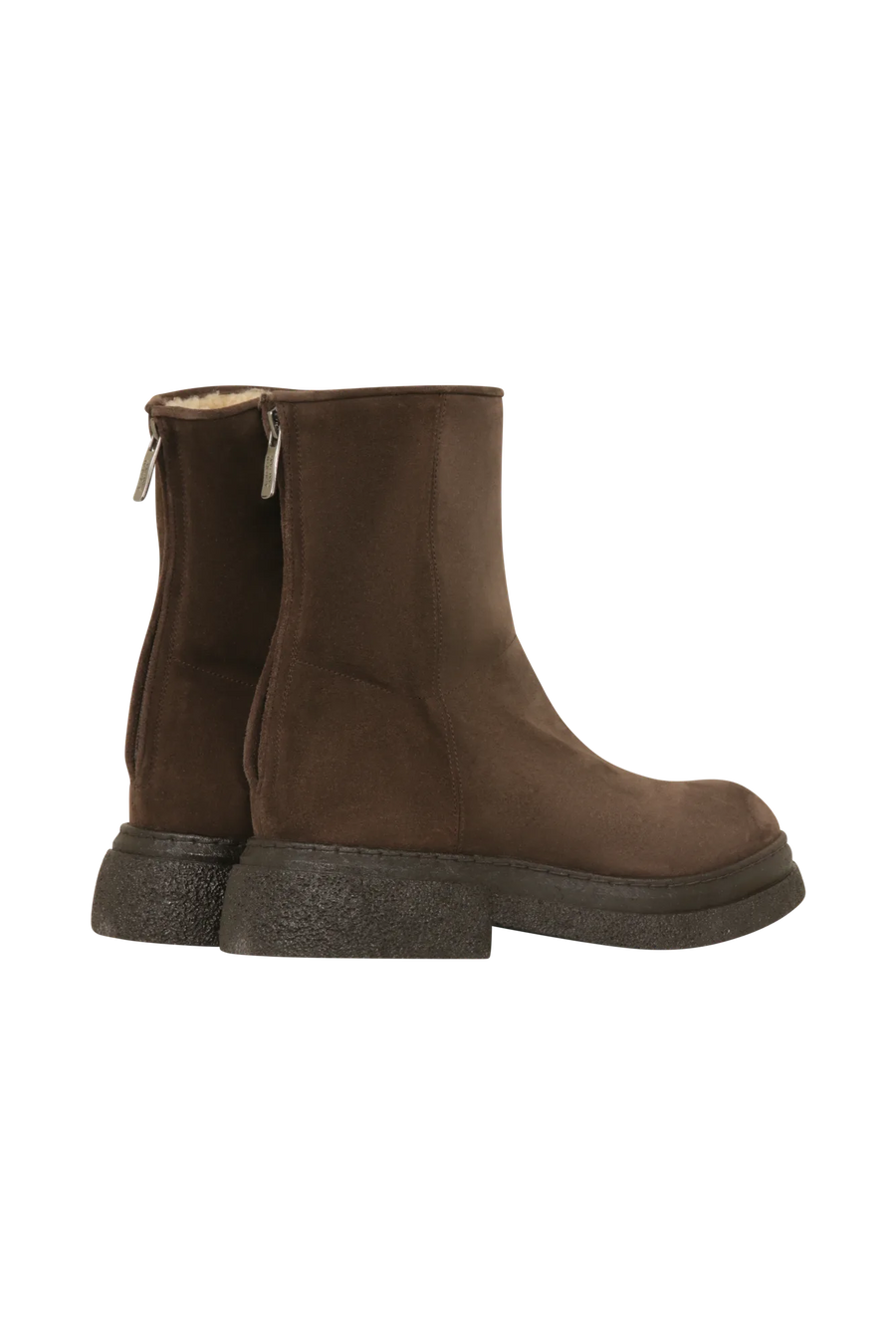 Ankle Boots aus Veloursleder mit Lammfell - GILL