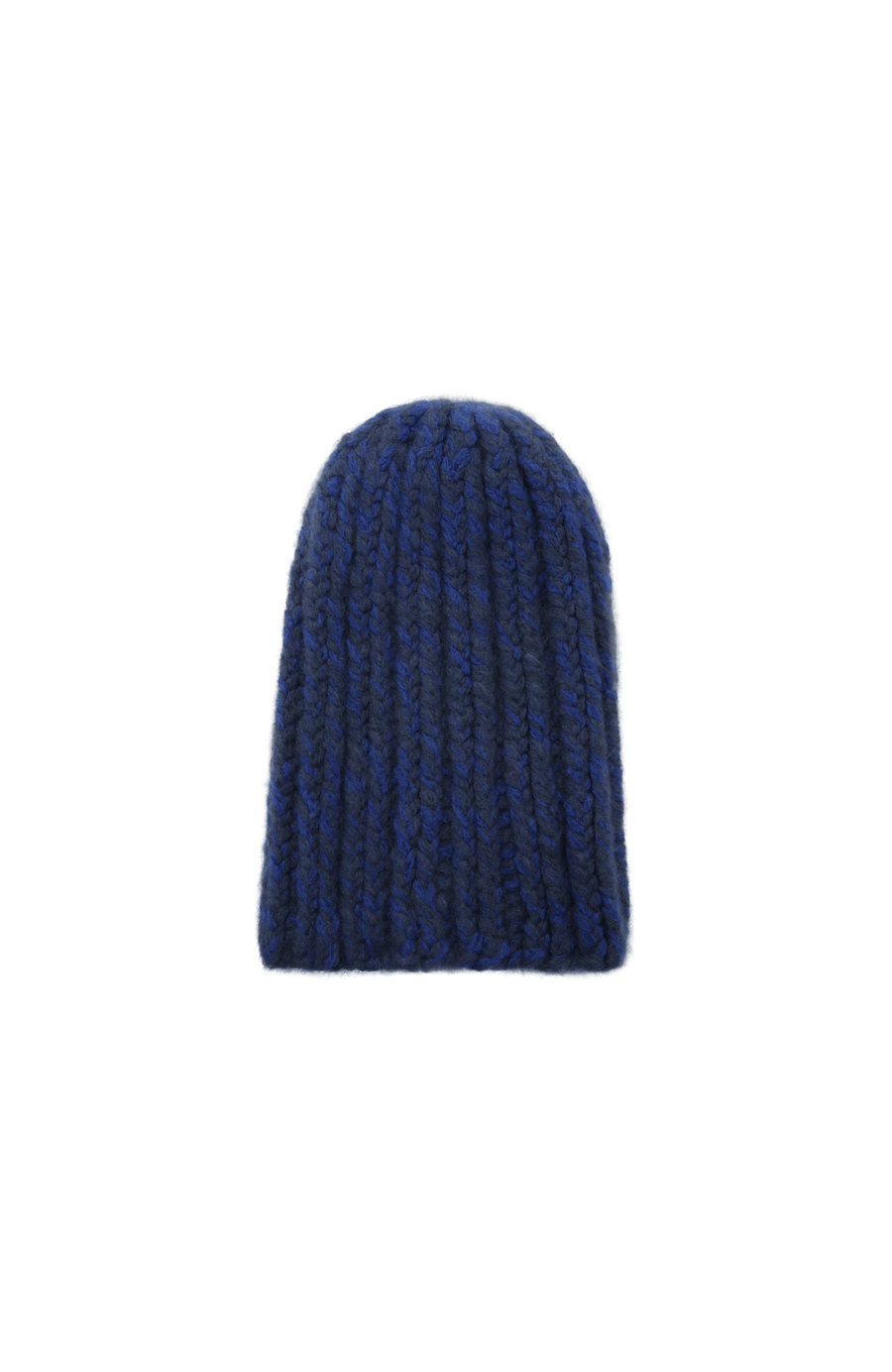 Beanie1, handgestrickt aus 100 % Kaschmir, luxuriös weich, fühlt sich an wie Seide, kratzt nicht. Klassischer Rippstrick für perfekten Sitz, modern im Bi-Color-Design, wärmend, leicht und hautfreundlich. Perfekt für kalte Tage. In der Farbe Blau (Farbe: alaska blue)
