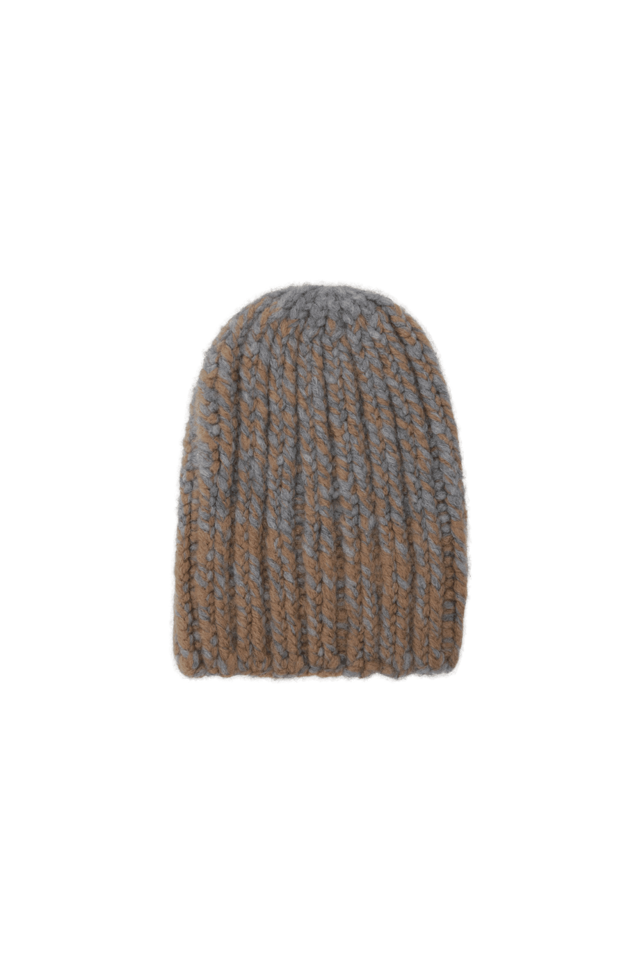 Beanie1, handgestrickt aus 100 % Kaschmir, luxuriös weich, fühlt sich an wie Seide, kratzt nicht. Klassischer Rippstrick für perfekten Sitz, modern im Bi-Color-Design, wärmend, leicht und hautfreundlich. Perfekt für kalte Tage. In der Farbe Karamellgrau (Farbe: camel)