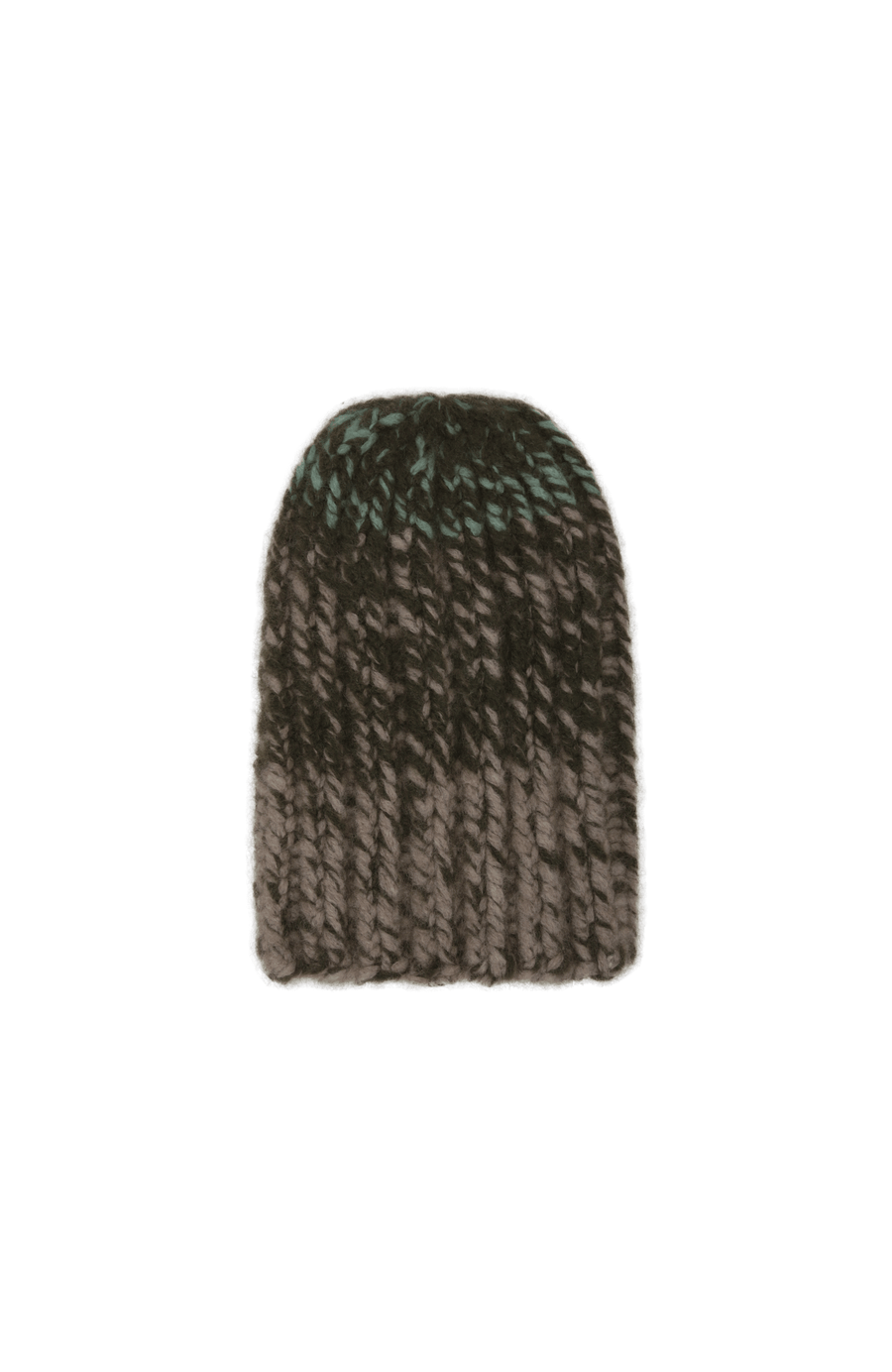 Beanie1, handgestrickt aus 100 % Kaschmir, luxuriös weich, fühlt sich an wie Seide, kratzt nicht. Klassischer Rippstrick für perfekten Sitz, modern im Bi-Color-Design, wärmend, leicht und hautfreundlich. Perfekt für kalte Tage. In der Farbe Grün-Braun (Farbe: ivy color)