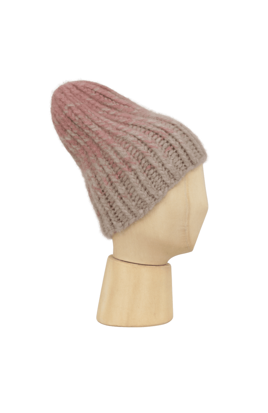 Beanie1, handgestrickt aus 100 % Kaschmir, luxuriös weich, fühlt sich an wie Seide, kratzt nicht. Klassischer Rippstrick für perfekten Sitz, modern im Bi-Color-Design, wärmend, leicht und hautfreundlich. Perfekt für kalte Tage. In der Farbe Hellrosa (Farbe: soft pink)