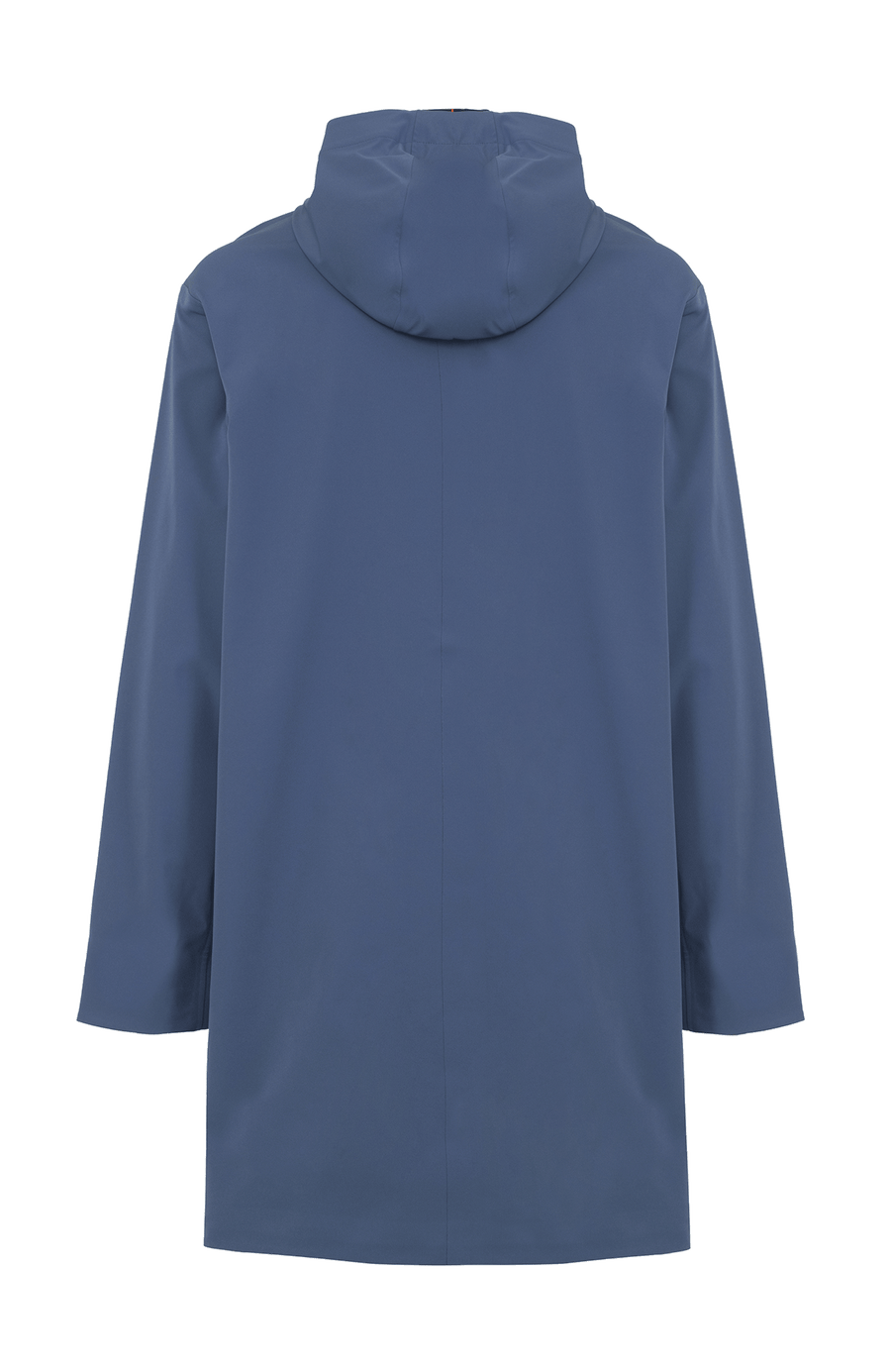 Damen-Funktionsmantel aus atmungsaktivem, wind- und wasserfestem 3-Layer-Material mit geradem Schnitt, verborgenem Reißverschluss mit Druckknopfleiste, zwei Seitentaschen und zwei Innentaschen. Oversize Schnitt für eine locker fallende Passform. Wählen Sie Ihre gewöhnliche Größe. In der Farbe Blau (Farbe: denim).
