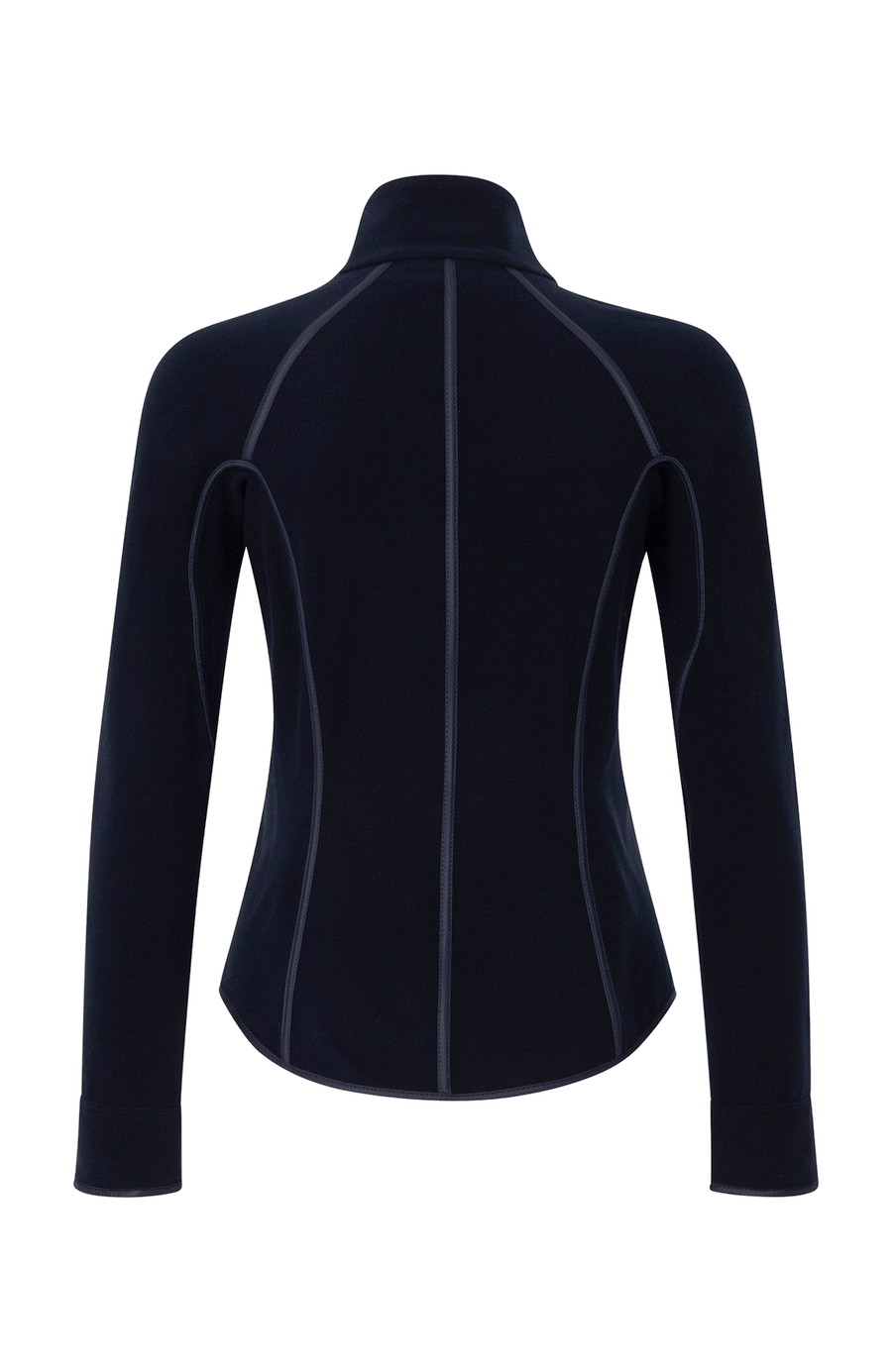 Klassische Frauenschuh-Jacke aus biologisch abbaubarem Microfleece. Enganliegend und feminin geschnitten mit abgerundetem Saum, Zwei-Wege-Zipper und seitlichen Taschen mit Zip. Das Material hält warm, ist leicht zu pflegen, komfortabel und nachhaltig. Farbe Dunkelblau (Farbe: midnight).