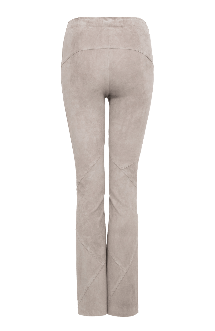 Lederhose Aurelia-VST aus Velours Stretch, gerade geschnitten, direkt am Körper anliegend, elastischer Gummibund, Zipper und Knopf an der Seite, offenkantige Nahtverarbeitung mit Patchwork-Design, leichtes Tragegefühl, Komfortnaht am Knie für optimale Bewegungsfreiheit. Farbe Beige (Farbe: sandstone).