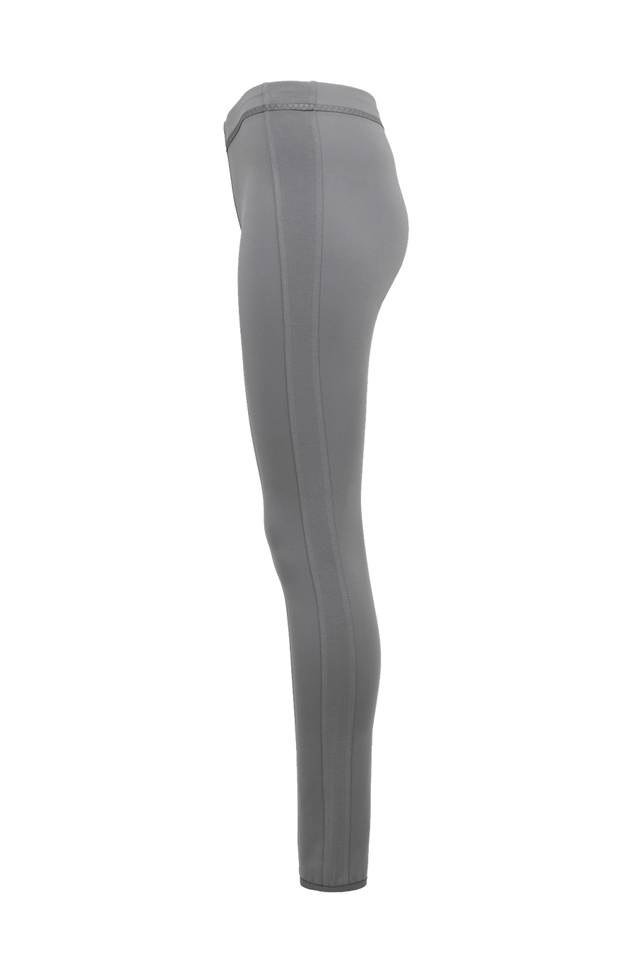 Damen-Legging Daphne-NP aus Natural Powerstretch mit glatter, glänzender Oberfläche, schmale Passform, taillenhoher Bund, sehr bequem durch eingearbeiteten Gummibund. In der Farbe Grau (Farbe: cement)