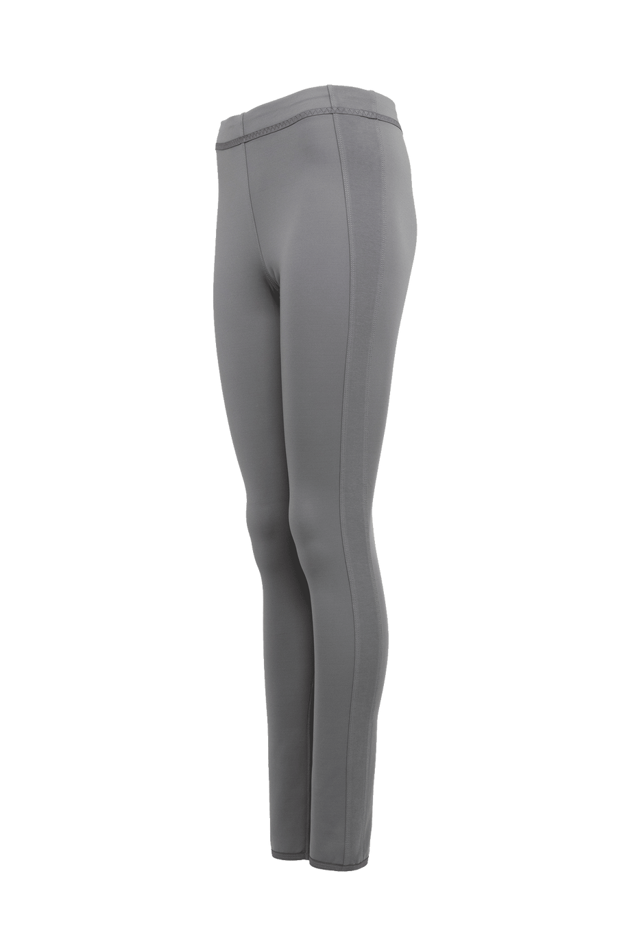 Damen-Legging Daphne-NP aus Natural Powerstretch mit glatter, glänzender Oberfläche, schmale Passform, taillenhoher Bund, sehr bequem durch eingearbeiteten Gummibund. In der Farbe Grau (Farbe: cement)