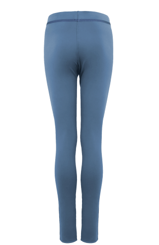 Damen-Legging Daphne-NP aus Natural Powerstretch mit glatter, glänzender Oberfläche, schmale Passform, taillenhoher Bund, sehr bequem durch eingearbeiteten Gummibund. In der Farbe Blau (Farbe: denim)