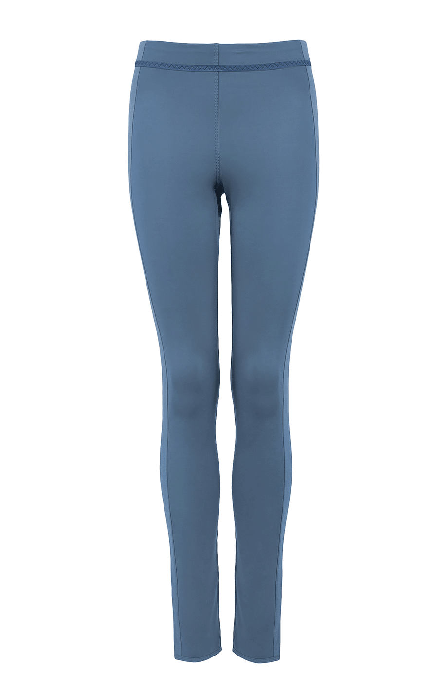 Damen-Legging Daphne-NP aus Natural Powerstretch mit glatter, glänzender Oberfläche, schmale Passform, taillenhoher Bund, sehr bequem durch eingearbeiteten Gummibund. In der Farbe Blau (Farbe: denim)