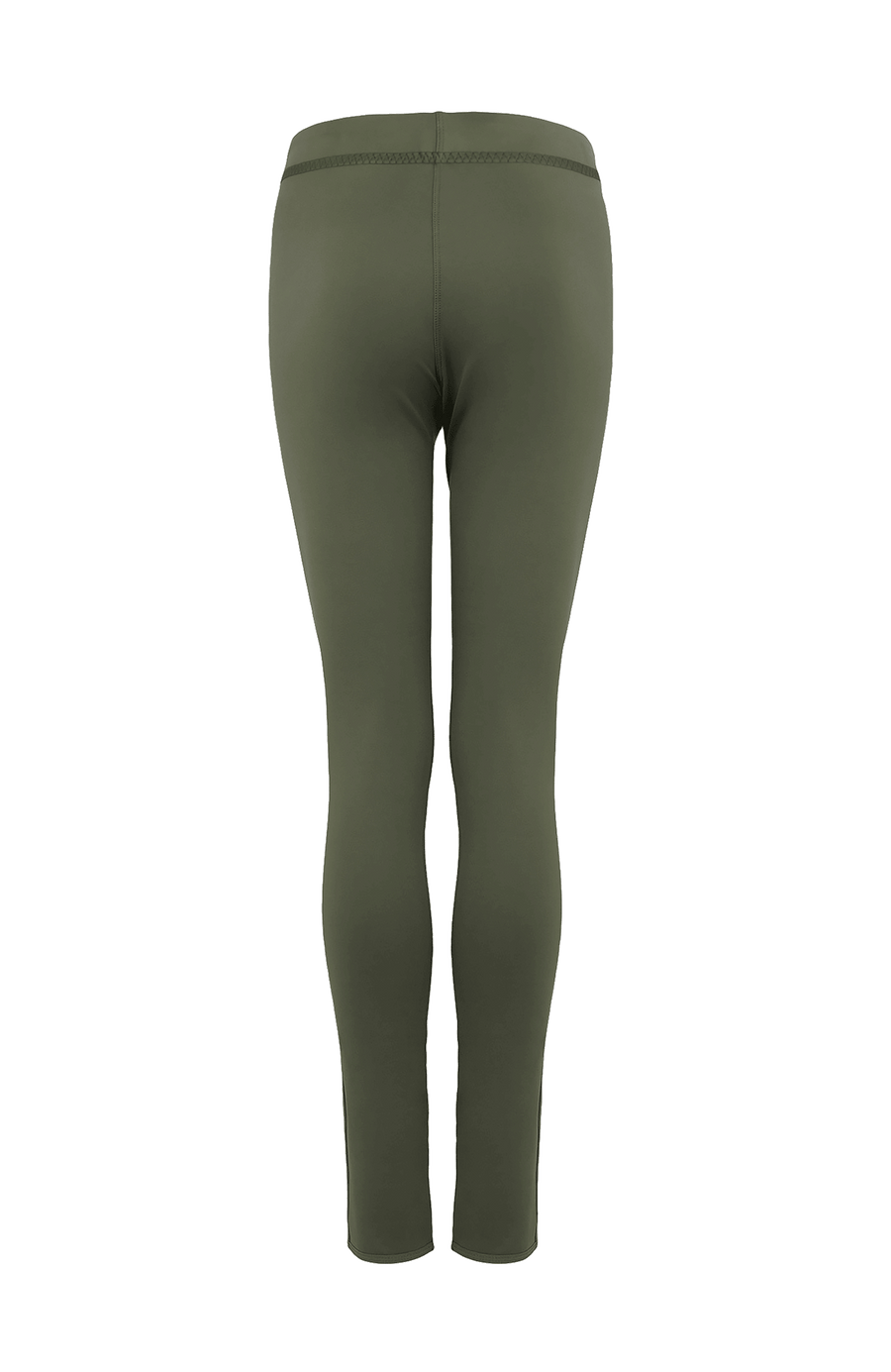 Damen-Legging Daphne-NP aus Natural Powerstretch mit glatter, glänzender Oberfläche, schmale Passform, taillenhoher Bund, sehr bequem durch eingearbeiteten Gummibund. In der Farbe Olivgrün (Farbe: olivine)