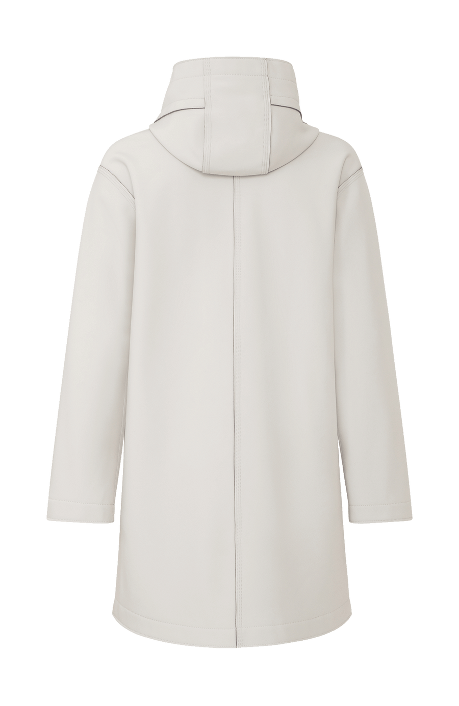 Damen-Parka-Mantel aus edlem Softshellmaterial mit geradem Schnitt, verborgenem Reißverschluss mit Druckknopfleiste, zwei Seitentaschen und zwei Innentaschen. Oversize Schnitt für eine locker fallende Passform. Wählen Sie Ihre gewöhnliche Größe. In der Farbe Beige (Farbe: sandstone).