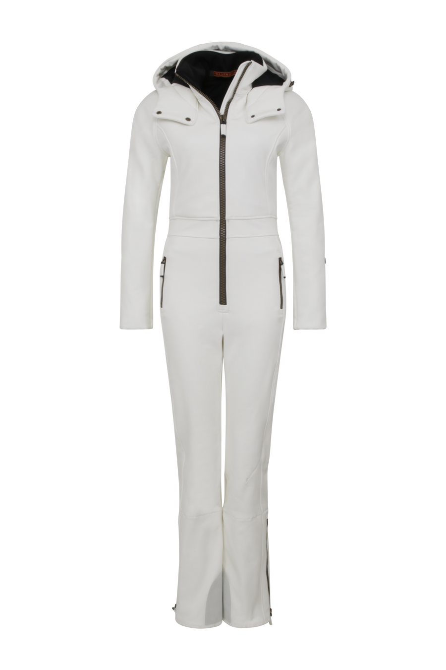 Performance Ski-Overall Kate-S aus Schöller Softshell, enganliegende Passform, Taillenbetonung durch angedeuteten Gürtel, abnehmbare Kapuze, Oberkörper gefüttert, markanter Zip, zwei Taschen mit markantem Zip, Skipasstasche mit nahtfeinem Zip, klassische Frauenschuh Features wie Kantenschutz aus Alcantara-Leder, enganliegende Ärmelbündchen und Schneefang. Robustes, elastisches Material, wasser- und windabweisend, ideal für die Skipiste. In der Farbe Hellgrau (Farbe: cloud)