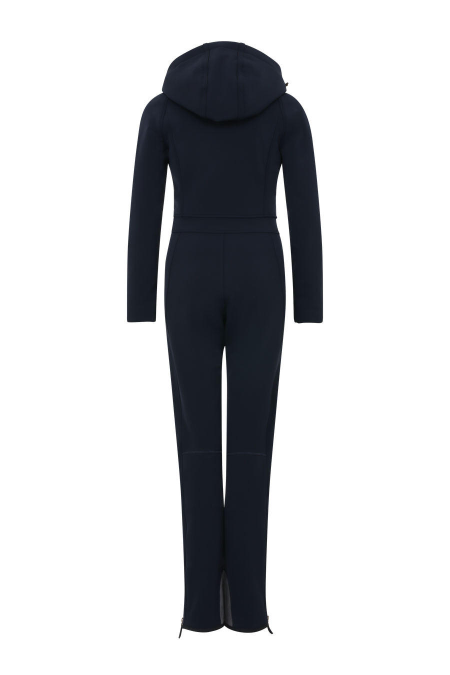 Performance Ski-Overall Kate-S aus Schöller Softshell, enganliegende Passform, Taillenbetonung durch angedeuteten Gürtel, abnehmbare Kapuze, Oberkörper gefüttert, markanter Zip, zwei Taschen mit markantem Zip, Skipasstasche mit nahtfeinem Zip, klassische Frauenschuh Features wie Kantenschutz aus Alcantara-Leder, enganliegende Ärmelbündchen und Schneefang. Robustes, elastisches Material, wasser- und windabweisend, ideal für die Skipiste. In der Farbe Dunkelblau (Farbe: midnight)