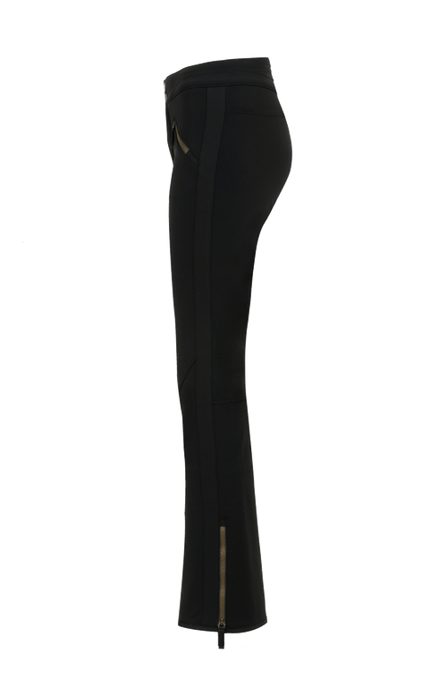 Sportliche Softshell-Skihose Christie-S, figurbetonter Schnitt mit höher geschnittenem Bund im Rücken, spezielle Sicherheitsdruckknöpfe, zwei Eingriffstaschen mit Reißverschluss, Zipper am Beinsaum, elastischer Schneefang, Kantenschutz aus Alcantara und leicht aufgeraute Innenseite für weichen Tragekomfort. Ergonomisches Knie für maximale Bewegungsfreiheit. GRÖßENHINWEIS: Figurbetonte Passform, wählen Sie Ihre gewohnte Größe. In der Farbe Schwarz (Farbe: black)