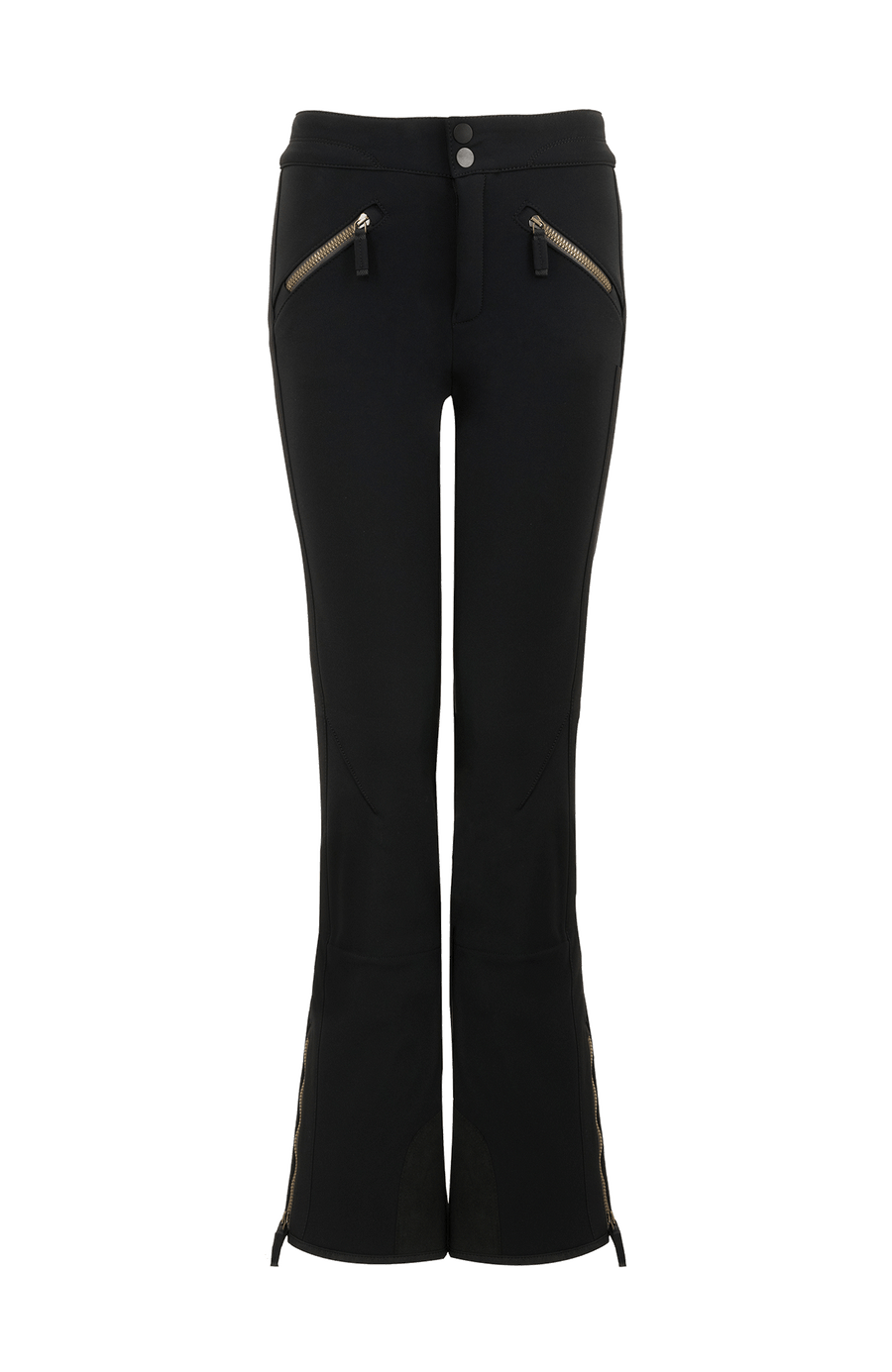 Sportliche Softshell-Skihose Christie-S, figurbetonter Schnitt mit höher geschnittenem Bund im Rücken, spezielle Sicherheitsdruckknöpfe, zwei Eingriffstaschen mit Reißverschluss, Zipper am Beinsaum, elastischer Schneefang, Kantenschutz aus Alcantara und leicht aufgeraute Innenseite für weichen Tragekomfort. Ergonomisches Knie für maximale Bewegungsfreiheit. GRÖßENHINWEIS: Figurbetonte Passform, wählen Sie Ihre gewohnte Größe. In der Farbe Schwarz (Farbe: black)