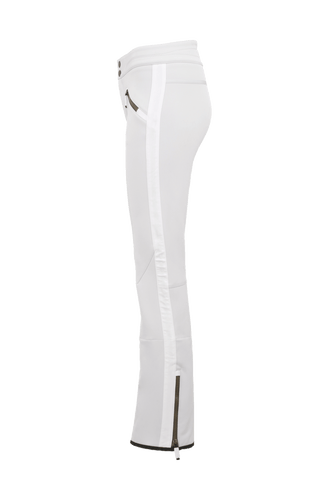 Sportliche Softshell-Skihose Christie-S, figurbetonter Schnitt mit höher geschnittenem Bund im Rücken, spezielle Sicherheitsdruckknöpfe, zwei Eingriffstaschen mit Reißverschluss, Zipper am Beinsaum, elastischer Schneefang, Kantenschutz aus Alcantara und leicht aufgeraute Innenseite für weichen Tragekomfort. Ergonomisches Knie für maximale Bewegungsfreiheit. GRÖßENHINWEIS: Figurbetonte Passform, wählen Sie Ihre gewohnte Größe. In der Farbe Weiß-Grau (Farbe: glacier)