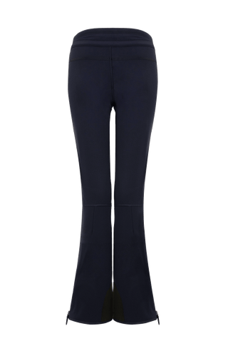 Sportliche Softshell-Skihose Christie-S, figurbetonter Schnitt mit höher geschnittenem Bund im Rücken, spezielle Sicherheitsdruckknöpfe, zwei Eingriffstaschen mit Reißverschluss, Zipper am Beinsaum, elastischer Schneefang, Kantenschutz aus Alcantara und leicht aufgeraute Innenseite für weichen Tragekomfort. Ergonomisches Knie für maximale Bewegungsfreiheit. GRÖßENHINWEIS: Figurbetonte Passform, wählen Sie Ihre gewohnte Größe. In der Farbe Dunkelblau (Farbe: midnight)