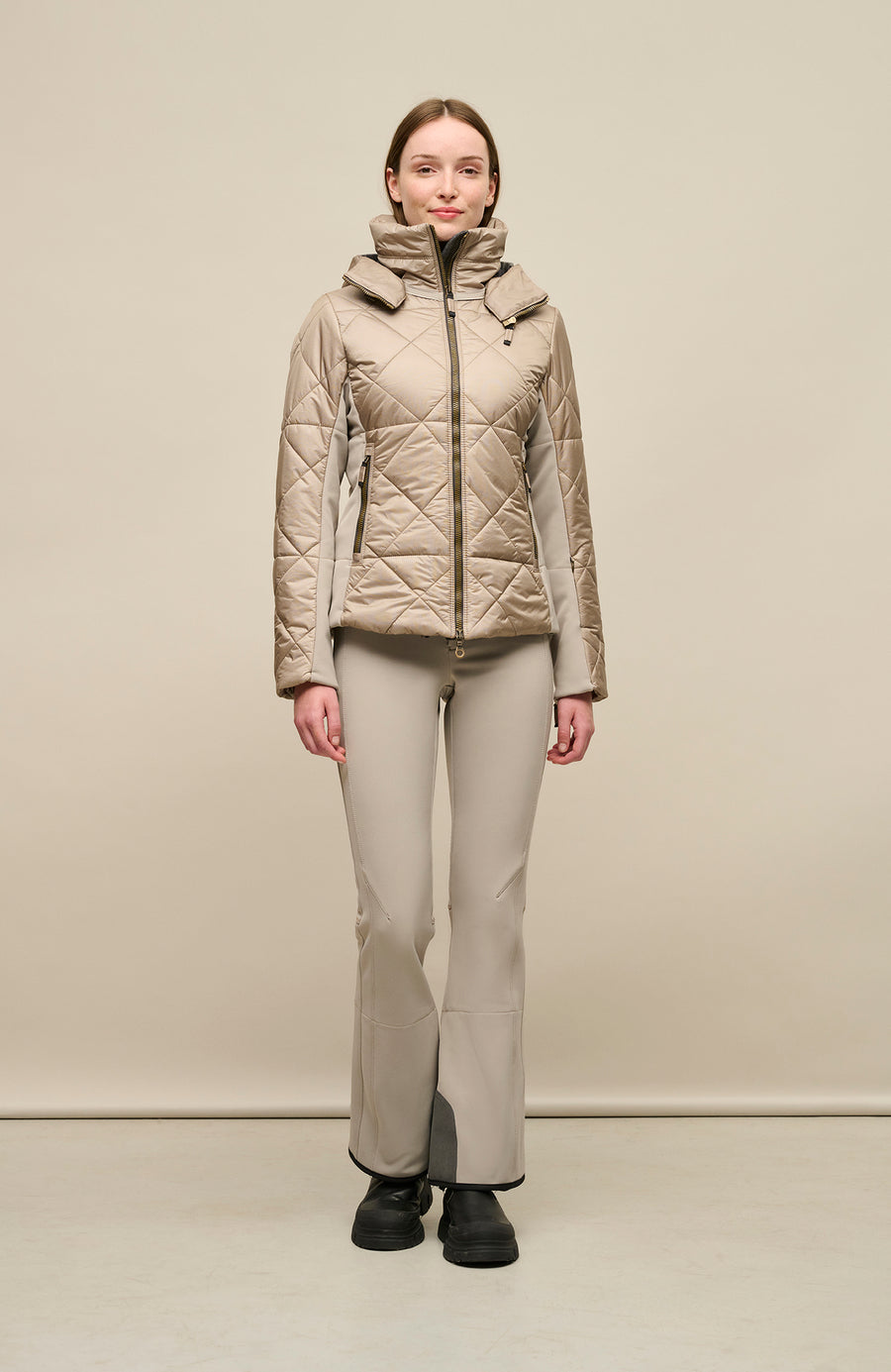 Winddichte Damen-Skihose Issy aus Softshell in braun-beige (Farbe: cashmere)