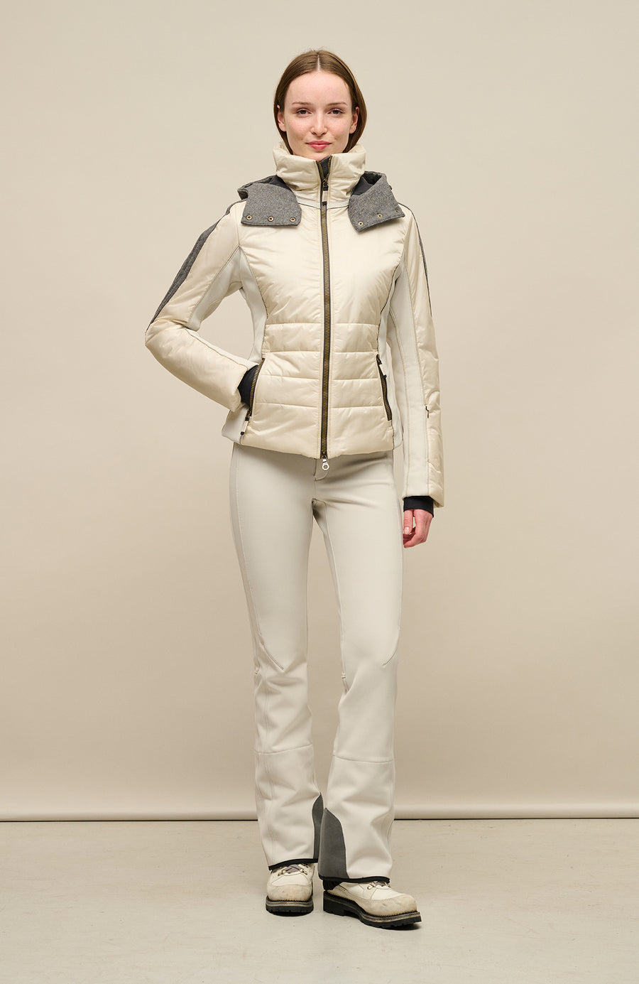 Winddichte Damen-Skihose Issy aus Softshell in Sand-Ton (Farbe: Sandstone)