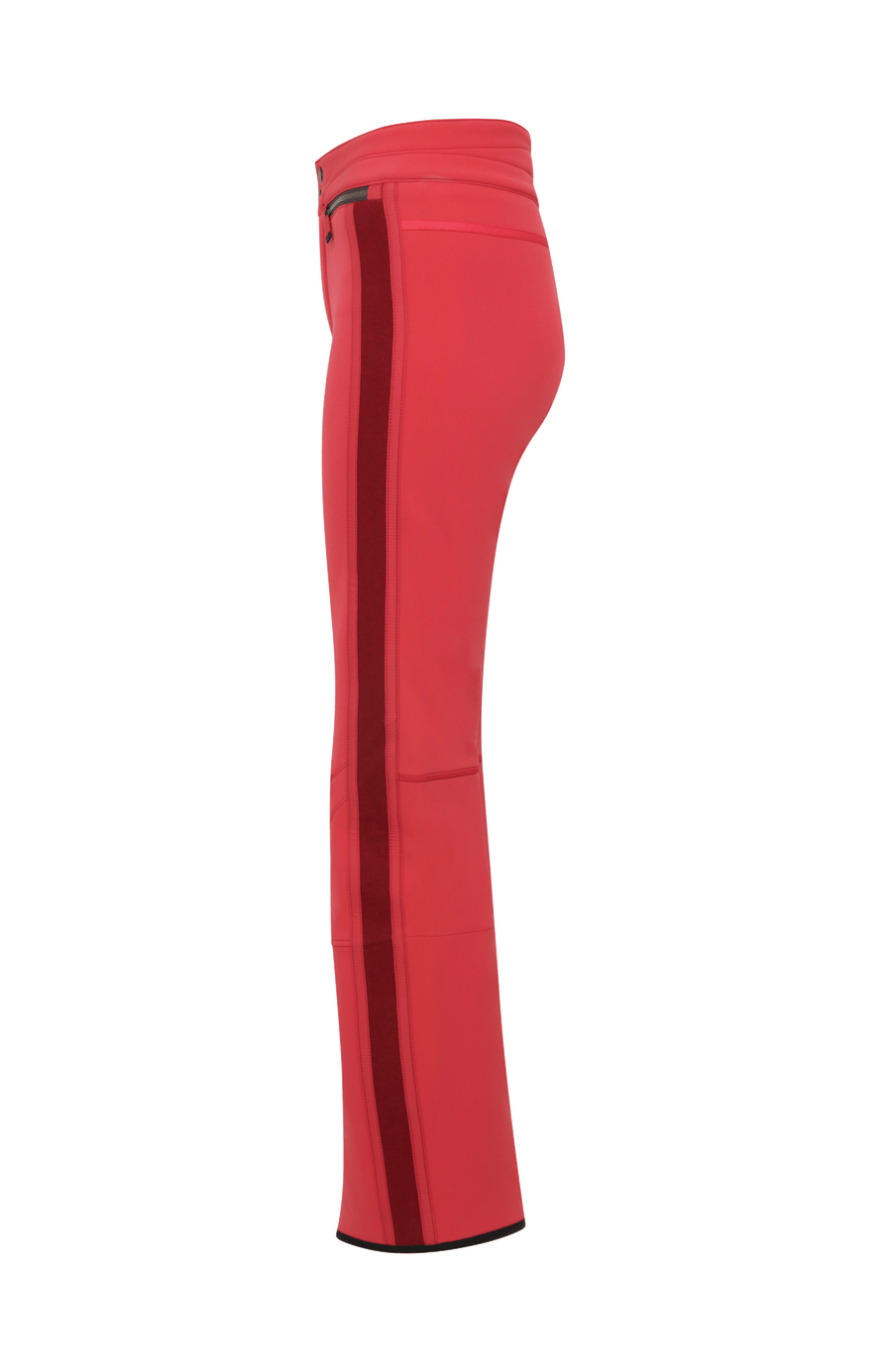 Performance Skihose SerafinaMulti-S aus Schöller Softshell, figurbetont mit leicht ausgestelltem Bein, Lodenstreifen an der Seite, zwei markante Taschen mit Zip, klassische Frauenschuh Features wie Kantenschutz aus Alcantara-Leder, Sicherheitsdruckknöpfe, Knieabnäher und Schneefang. Robustes, elastisches Material, wasser- und windabweisend, ideal zum Skifahren oder Schneewandern. In der Farbe Rot (Farbe: poppy)