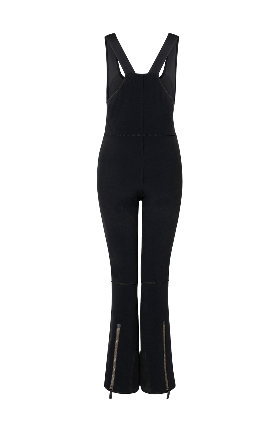 Ski-Catsuit Davina2.0-S im Latzhosen-Stil ohne Ärmel, schmaler figurbetonter Schnitt mit ausgestelltem Bein und femininer Bustier-Ausschnitt. Streifen an den Beinaußenseiten aus Alcantara-Leder, Träger hinten aus elastischem Gummi, ergonomisches Knie, langer Zipper, auffallende Nähte, Seitentaschen mit Zip, Kantenschutz aus Alcantara-Leder und Schneefang. Enganliegend und feminin, betont die Silhouette und Bewegungsfreiheit. In der Farbe Schwarz (Farbe: black)