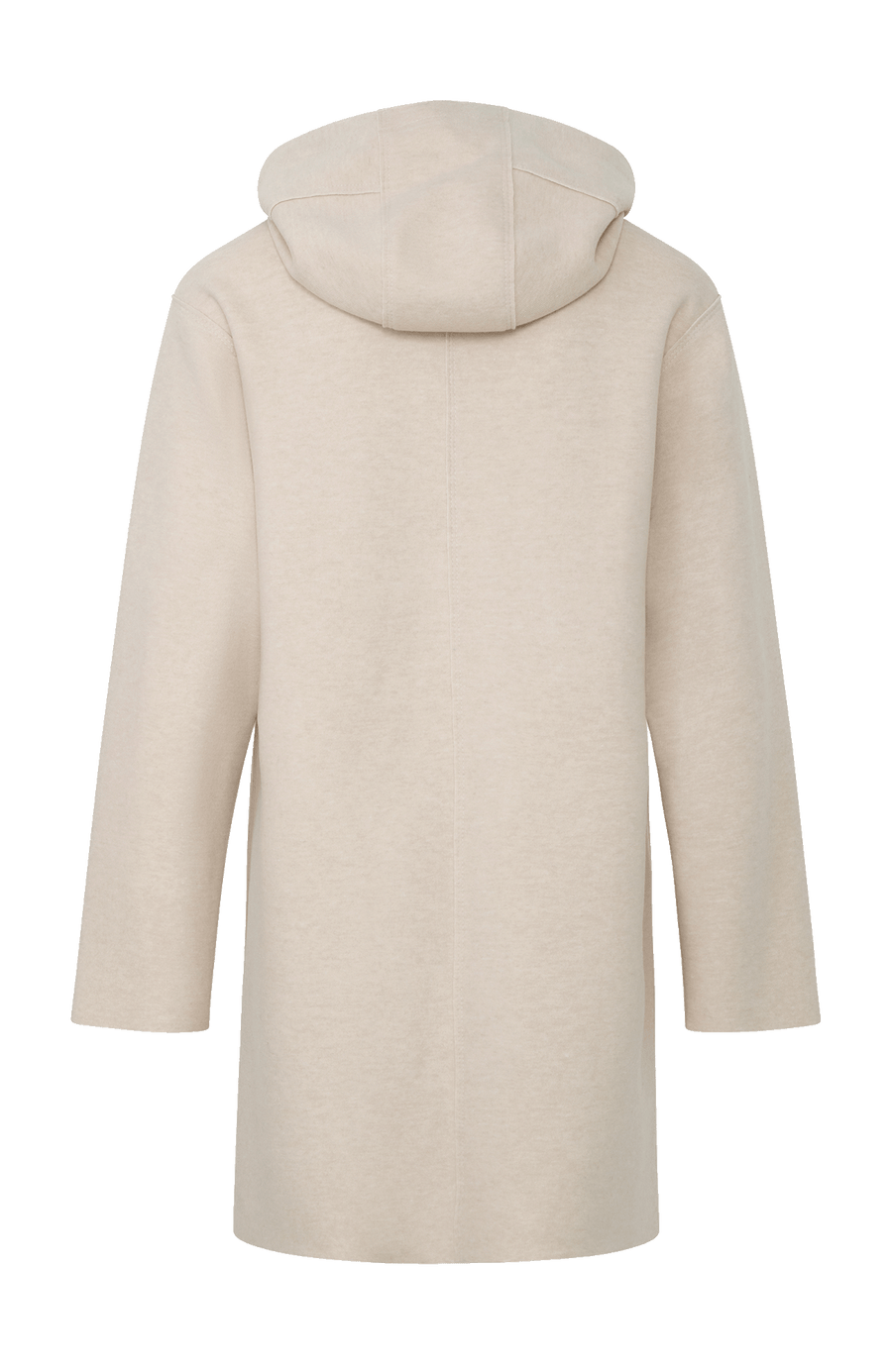 Lässiger 2-in-1 Wendekurzmantel Olivia-WD aus Wool Double in Bi-Color-Optik, gerade legere Passform mit leichtem Oversize Look, offenkantige Nahtverarbeitung, angeschnittene Kapuze, überschnittene Schulterpartie, verdeckte handangenähte Metalldruckknöpfe und zwei aufgesetzte Taschen. In der Farbe Beige (Farbe: caramel)