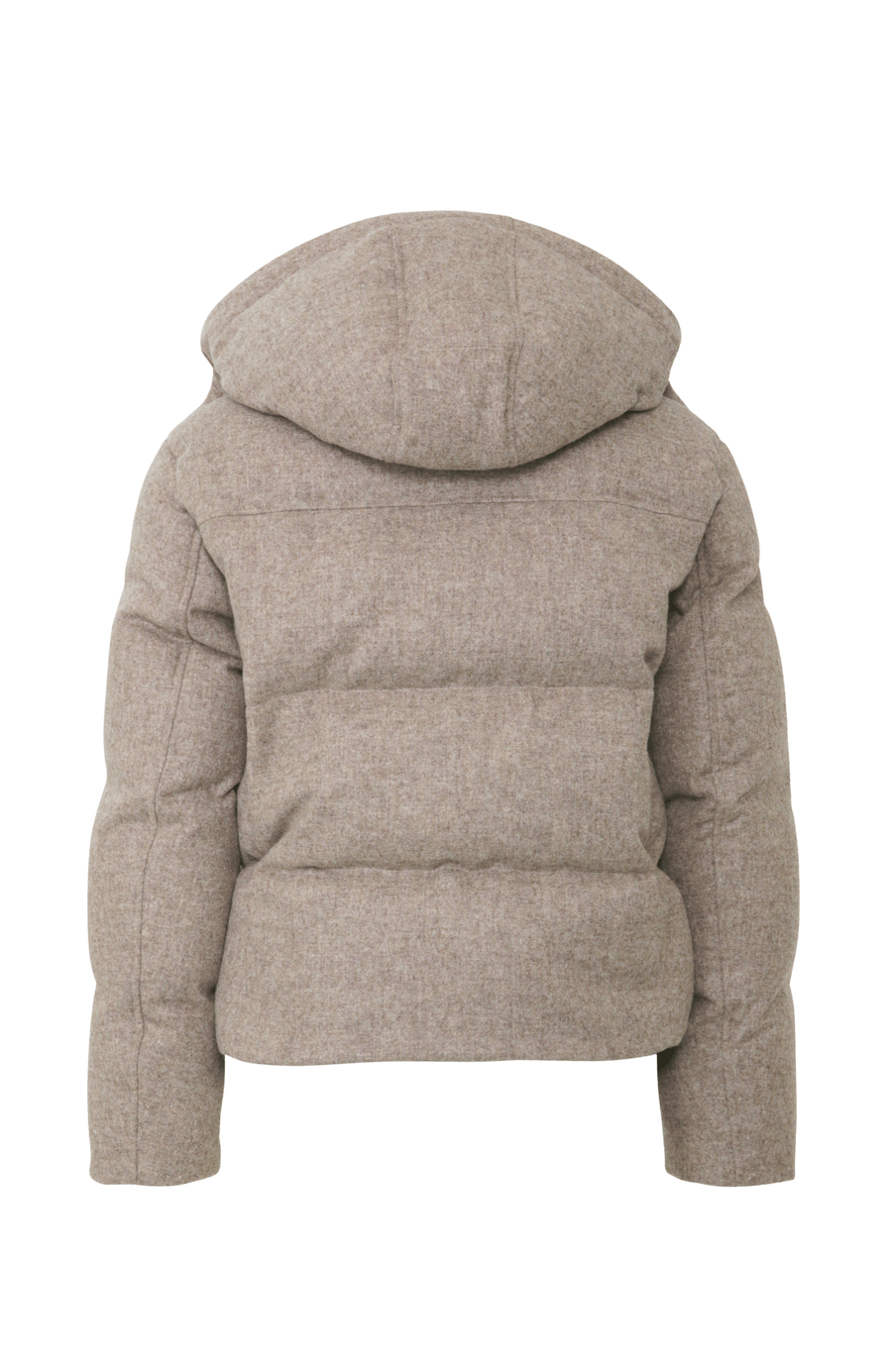 Winterjacke Isabel-L aus hochwertigem Loden, gefüttert mit zertifizierten Daunen, gerade Passform, etwas verkürzter Schnitt, abnehmbare Kapuze mit innenliegendem Strickbündchen, zwei versteckte Taschen, Zwei-Wege-Zipper. Auffallend weiche, angenehme Haptik wie Kaschmir. Dank der Daunenfüllung extrem warm. In der Farbe Hellbraun (Farbe: cashmere)