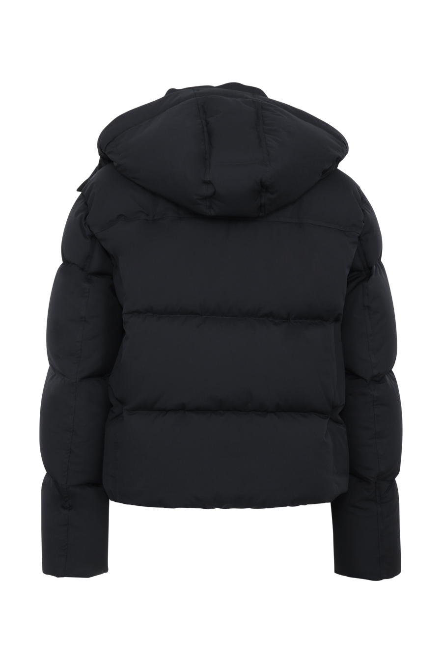 Winterjacke Isabel-LIN aus Light Italian Nylon, gerade Passform mit leicht verkürztem Schnitt, Kapuze mit innenliegendem Strickbündchen, Schneefang abnehmbar, gefüttert mit hochwertigen zertifizierten Daunen. Zwei versteckte Taschen, Zwei-Wege-Zipper, klassische Frauenschuh Features wie Schneefang an den Ärmeln, Skipasstasche und zwei innenliegende Taschen mit Zip. Seidig glänzende Oberfläche, funktional und warm. In der Farbe Schwarz (Farbe: black)