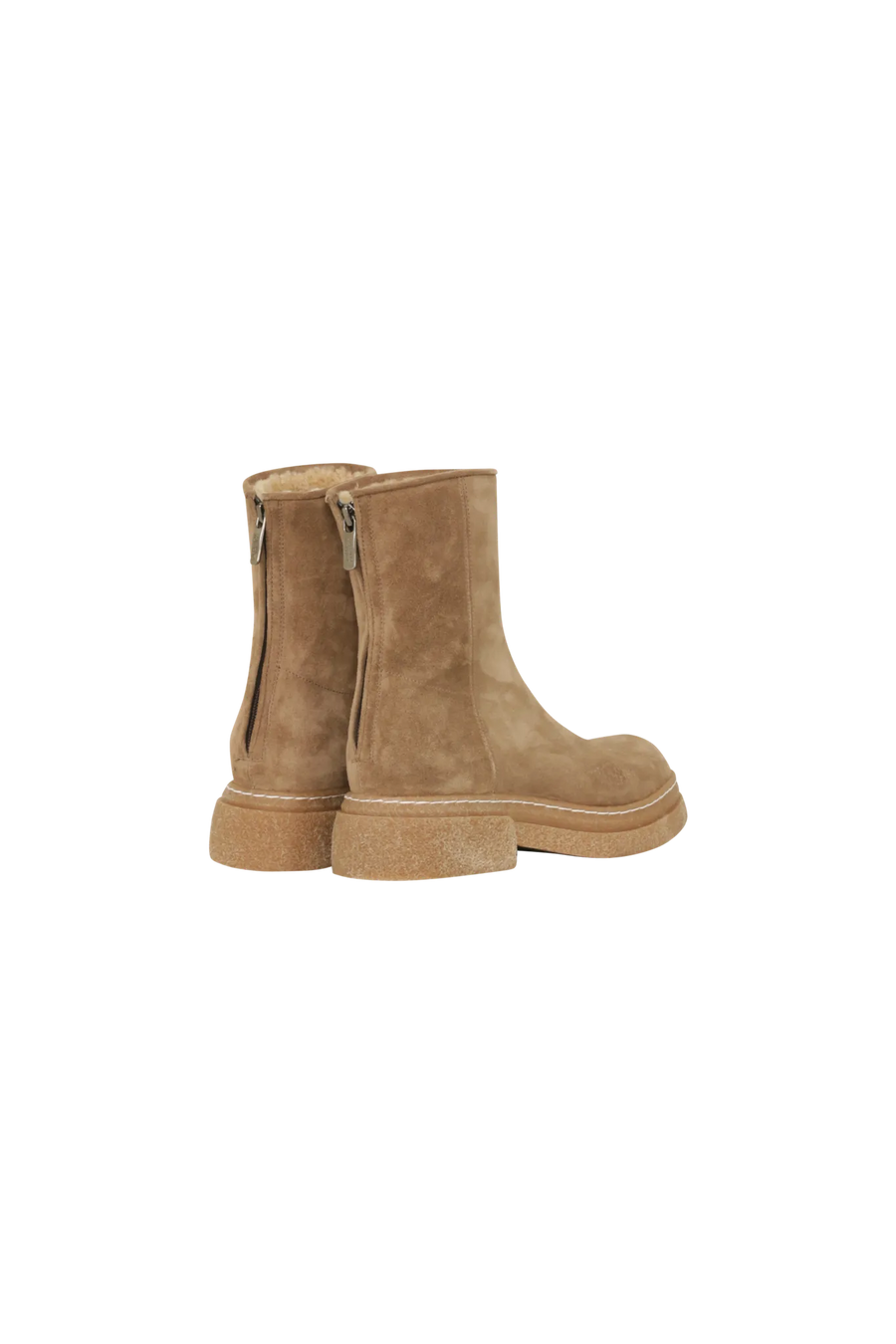 Ankle Boots aus Veloursleder mit Lammfell - GILL