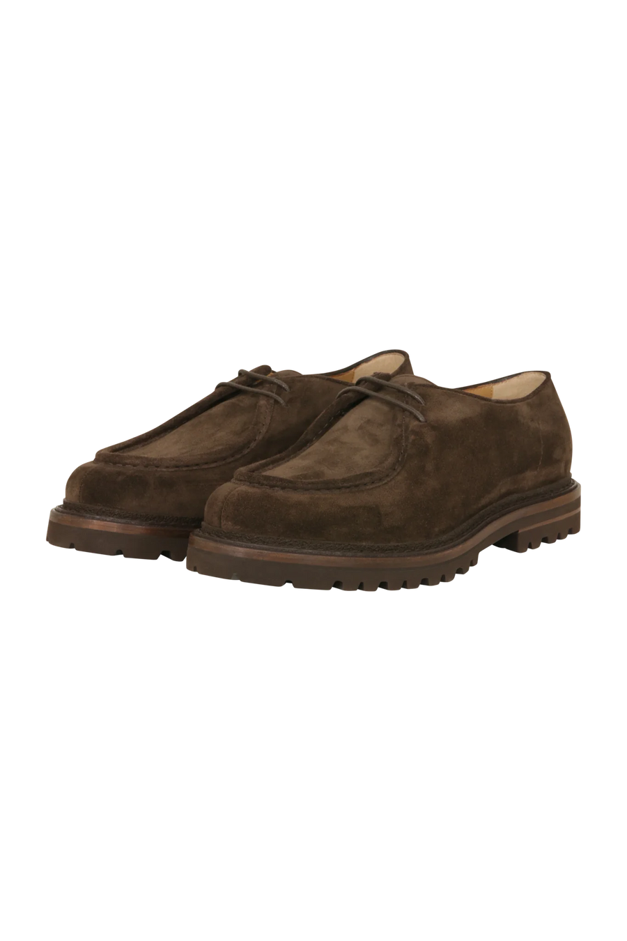 Derby aus Veloursleder mit Vibram-Profilsohle