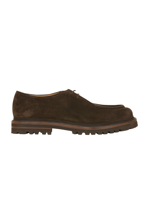 Derby aus Veloursleder mit Vibram-Profilsohle