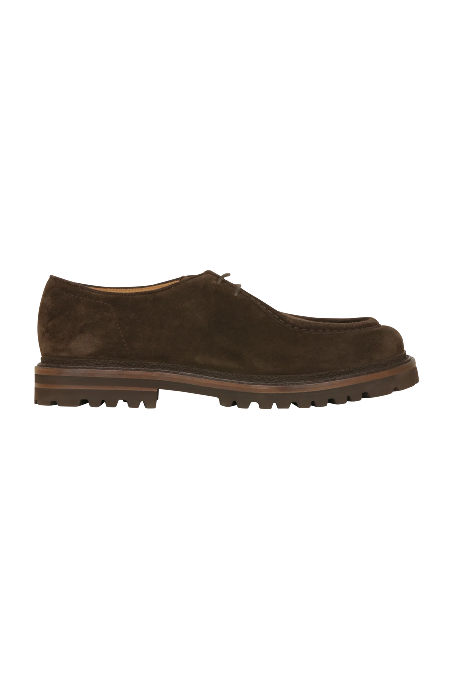 Derby aus Veloursleder mit Vibram-Profilsohle