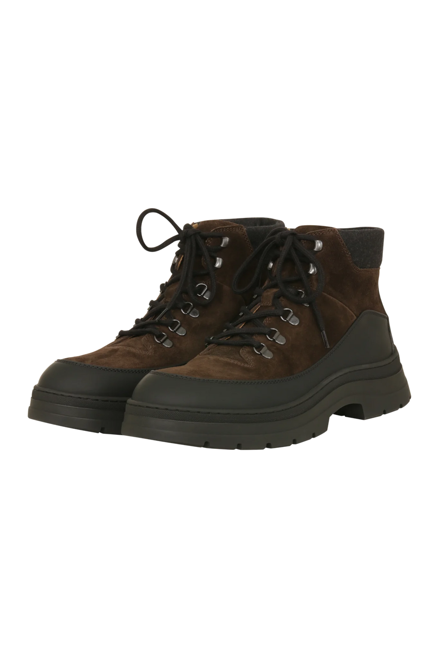 Boots aus Veloursleder mit Schnürung