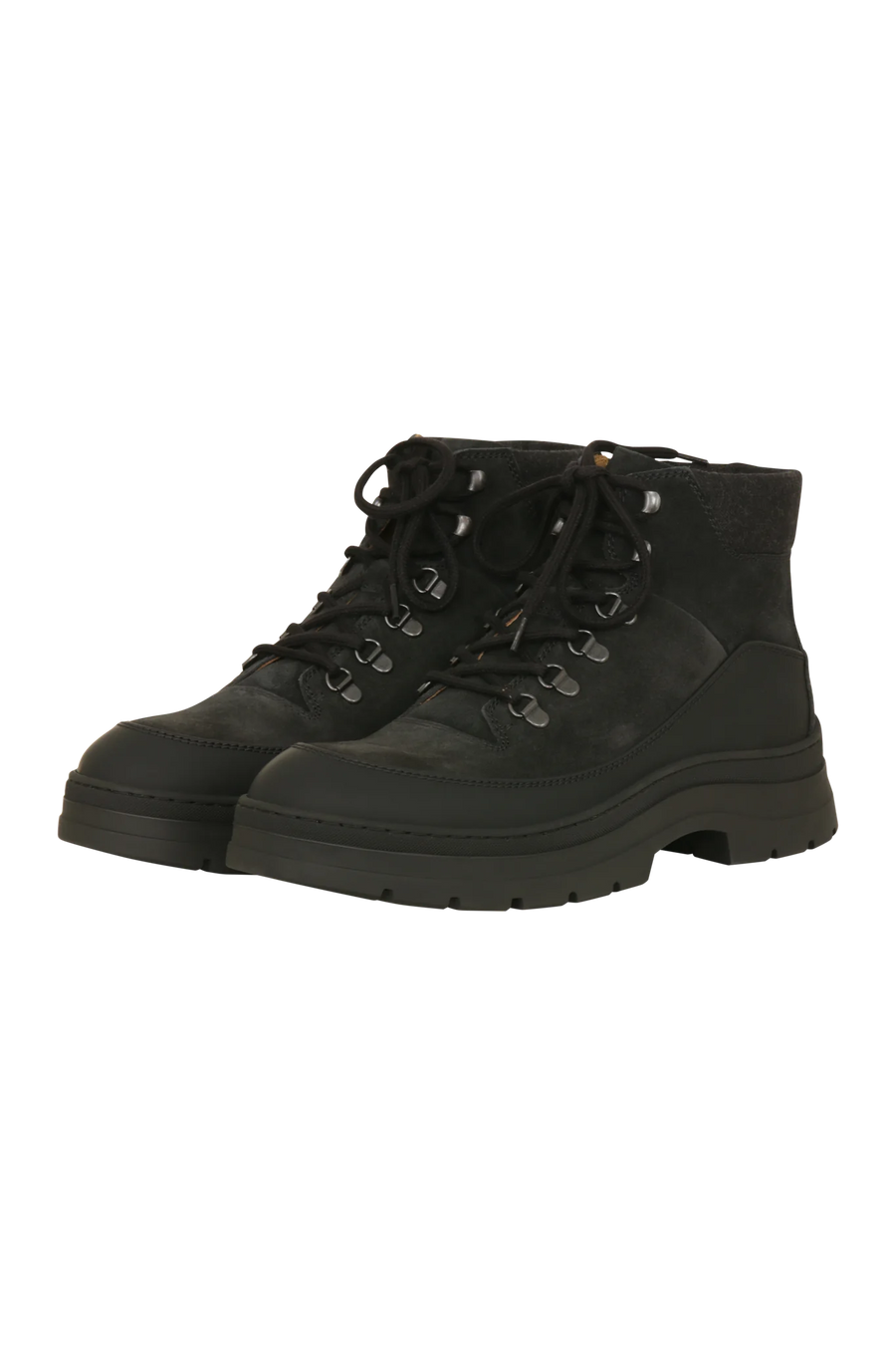 Boots aus Veloursleder mit Schnürung