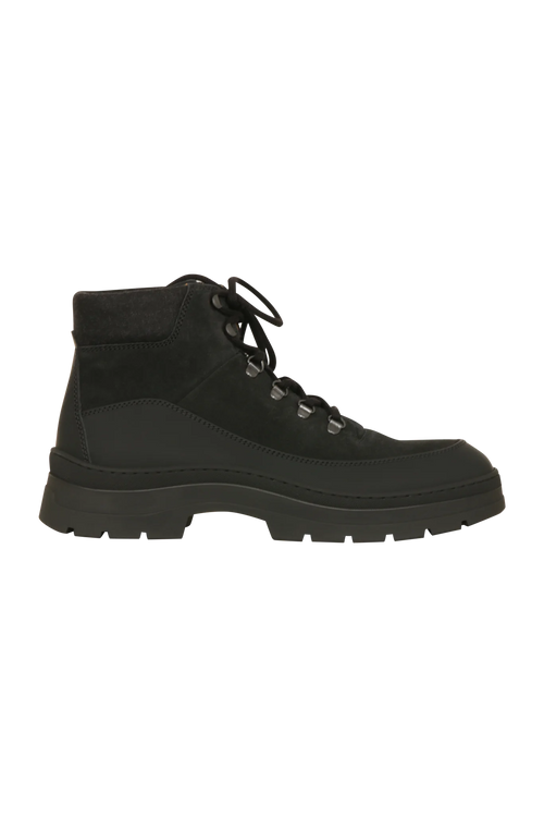 Boots aus Veloursleder mit Schnürung