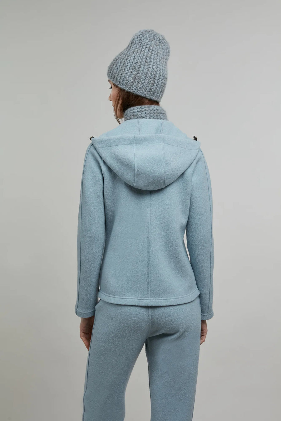 Boiled wool jacket with hood - Rania