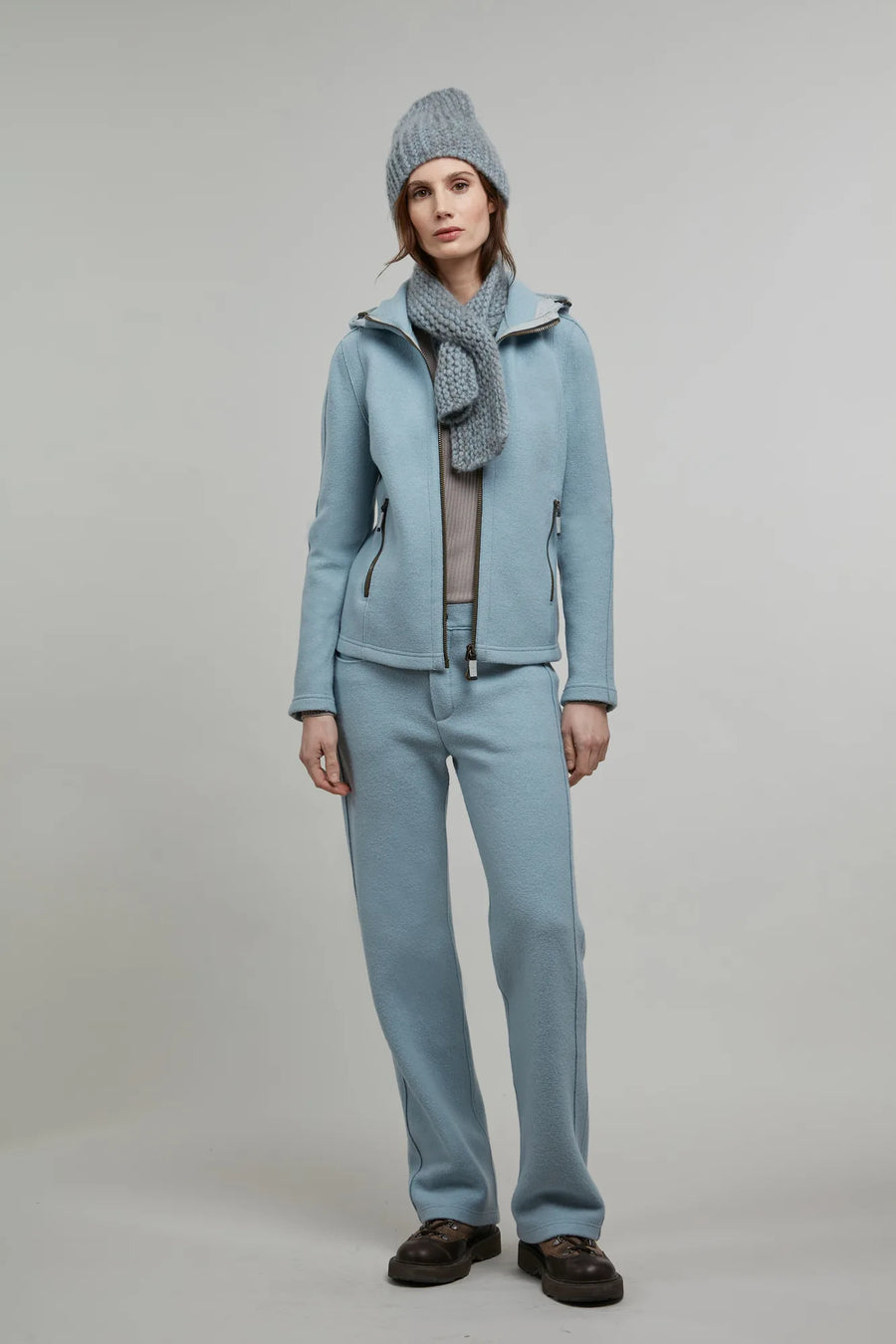 Boiled wool jacket with hood - Rania