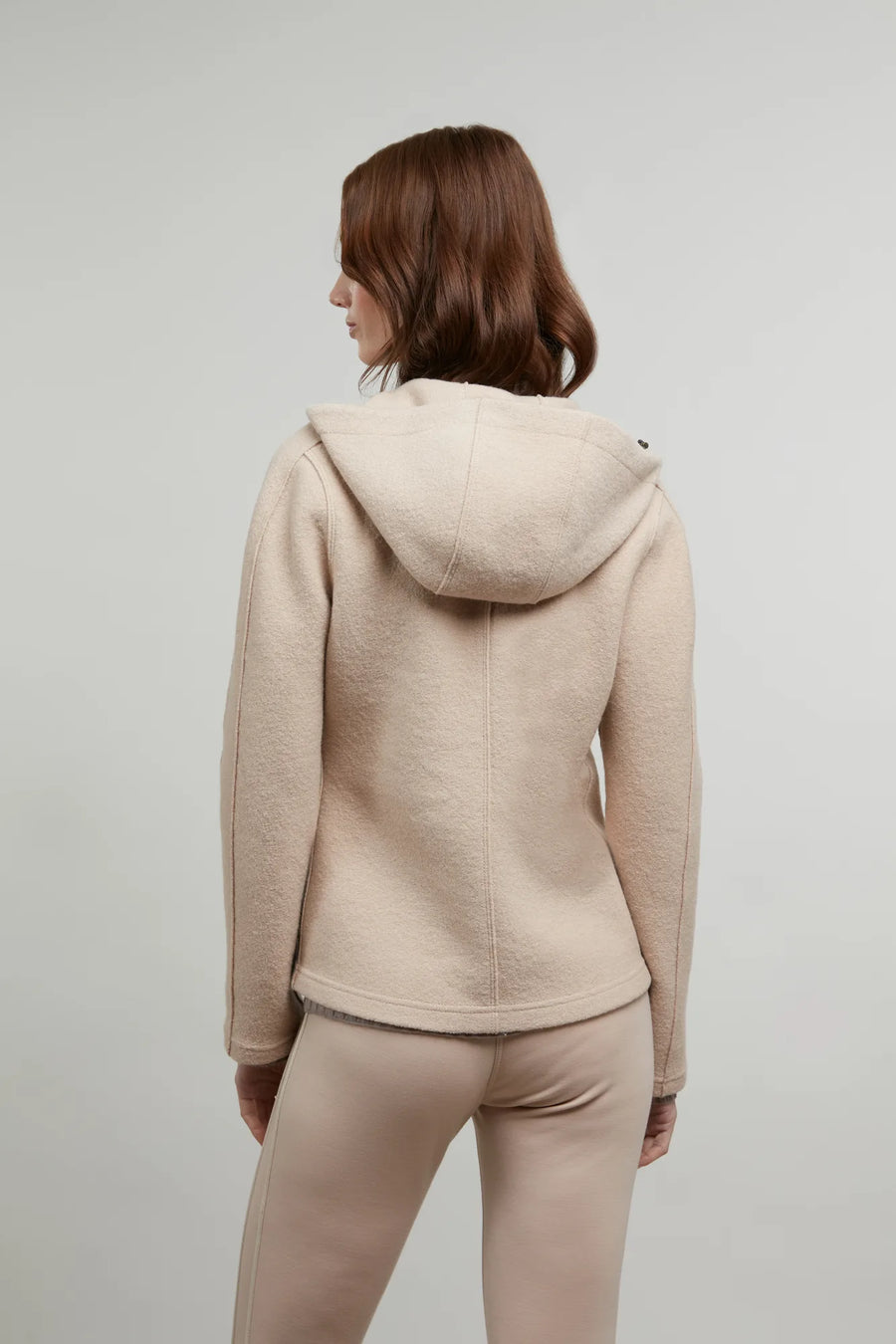 Boiled wool jacket with hood - Rania