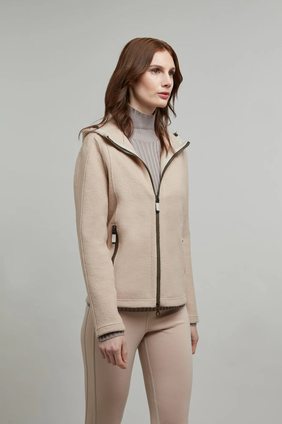 Boiled wool jacket with hood - Rania