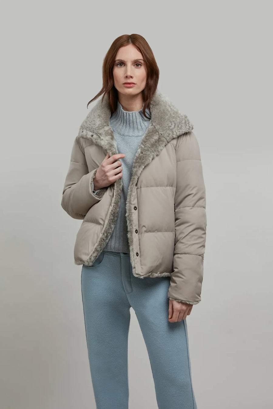 Lammfelljacke mit Daunenfüllung - Alea-LL