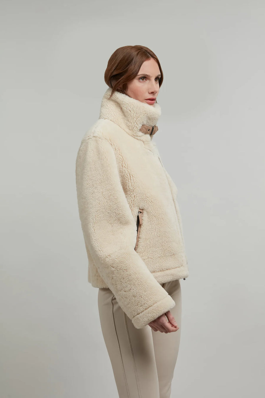 Lambskin jacket in biker style - Jolina-MV