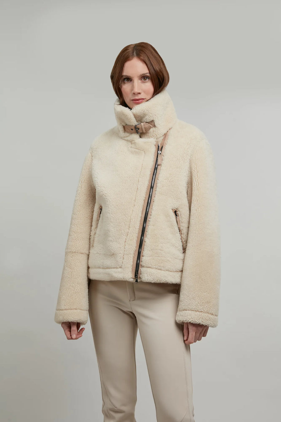 Lambskin jacket in biker style - Jolina-MV