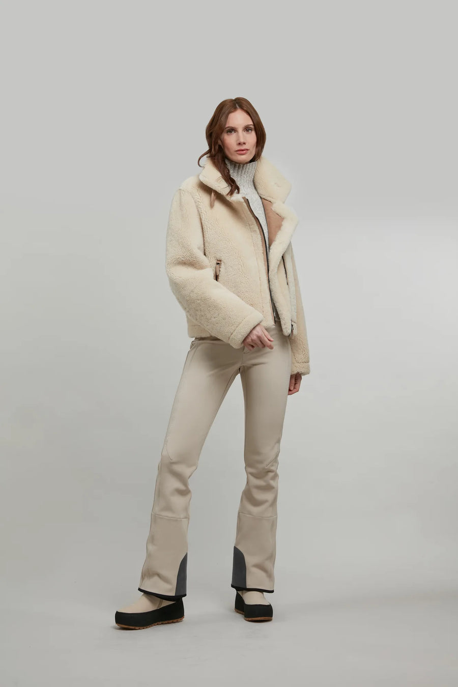 Lambskin jacket in biker style - Jolina-MV