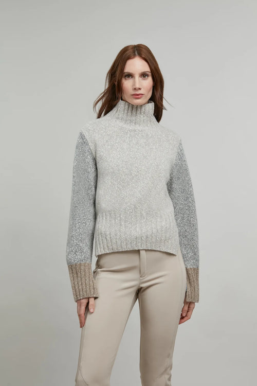 Wool Jumper with Stand-Up Collar - Elodie-LBW