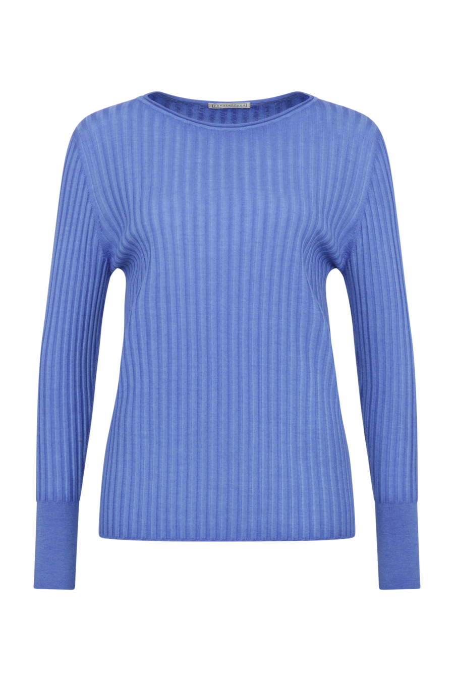Locker geschnittener Damen-Rundhalspullover in oceanblue, Modell 406601 CameliaDyed-RB. Weiches Material mit geripptem Saum und Ärmelbündchen. Weiches Material mit geripptem Saum und Ärmelbündchen. Weiches Material mit geripptem Saum und Ärmelbündchen.