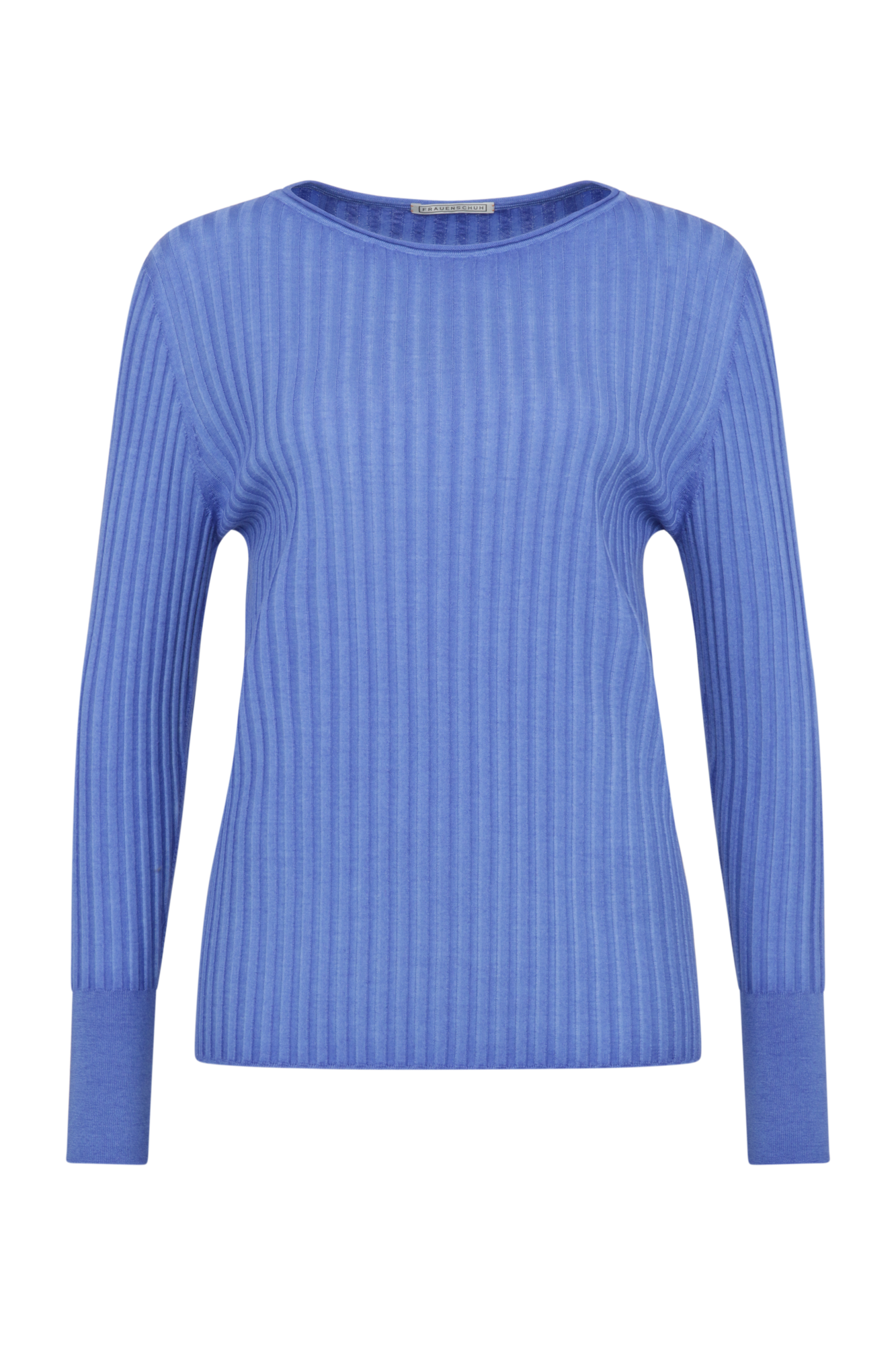 Locker geschnittener Damen-Rundhalspullover in oceanblue, Modell 406601 CameliaDyed-RB. Weiches Material mit geripptem Saum und Ärmelbündchen. Weiches Material mit geripptem Saum und Ärmelbündchen. Weiches Material mit geripptem Saum und Ärmelbündchen.