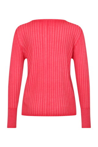 Locker geschnittener Damen-Rundhalspullover in poppy, Modell 406601 CameliaDyed-RB. Weiches Material mit geripptem Saum und Ärmelbündchen. Weiches Material mit geripptem Saum und Ärmelbündchen. Weiches Material mit geripptem Saum und Ärmelbündchen.
