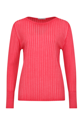 Locker geschnittener Damen-Rundhalspullover in poppy, Modell 406601 CameliaDyed-RB. Weiches Material mit geripptem Saum und Ärmelbündchen. Weiches Material mit geripptem Saum und Ärmelbündchen. Weiches Material mit geripptem Saum und Ärmelbündchen.