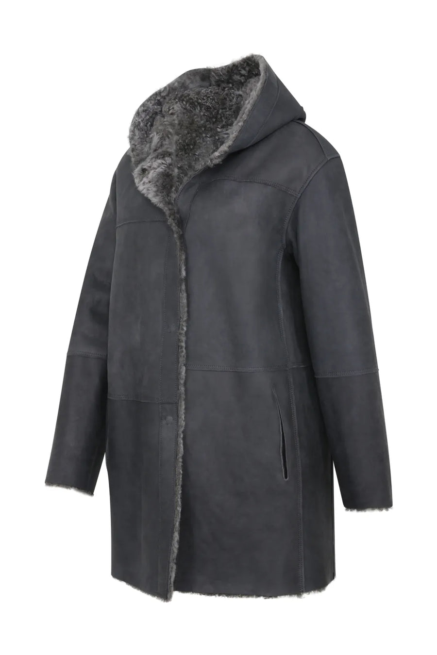 Lambskin Coat with Hood - Olivera