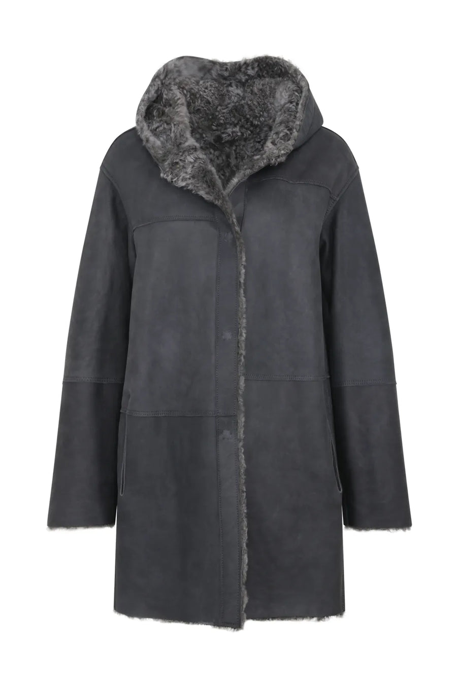 Lambskin Coat with Hood - Olivera