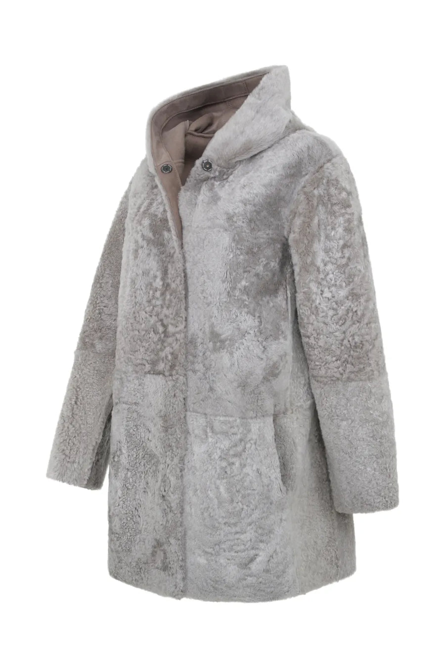 Lambskin Coat with Hood - Olivera